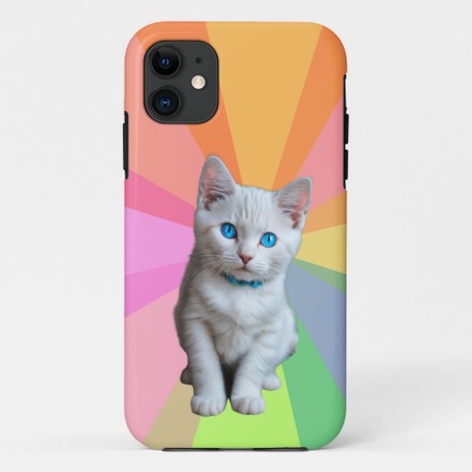 Schattigee poes kleurrijke regenboog Case-Mate iPhone case (Achterkant)