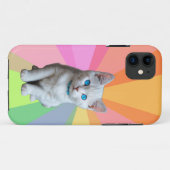 Schattigee poes kleurrijke regenboog Case-Mate iPhone case (Achterkant (horizontaal))