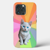 Schattigee poes kleurrijke regenboog Case-Mate iPhone case (Achterkant)