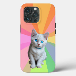 Schattigee poes kleurrijke regenboog Case-Mate iPhone case
