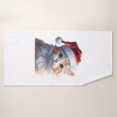 Schattigee poes met santa hat Classic T-Shirt Badhanddoek (Badhanddoek)