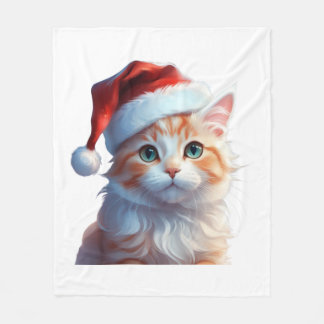 Schattigee poes met santa hat Classic T-Shirt Fleece Deken