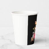 Schattigee poes met zonnebril poes die bowling voo papieren bekers (Rechts)