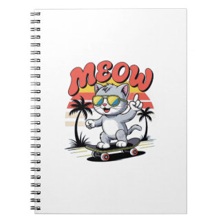 Schattigee poes spelen in mooi veld notitieboek