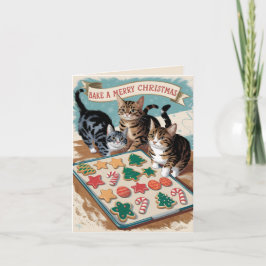 Schattigee  poezen bakken kerst kaart