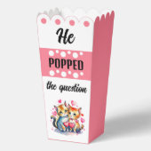 Schattigee poezen Hij stelde de vraag Roze popcorn Bedankdoosjes (Voorkant)