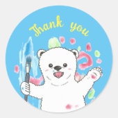 Schattigee Polar beer Artist Dank u Blauwe Sticker (Voorkant)