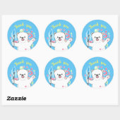 Schattigee Polar beer Artist Dank u Blauwe Sticker (Vel)