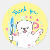Schattigee Polar beer Artist Dank u Geel Sticker (Voorkant)
