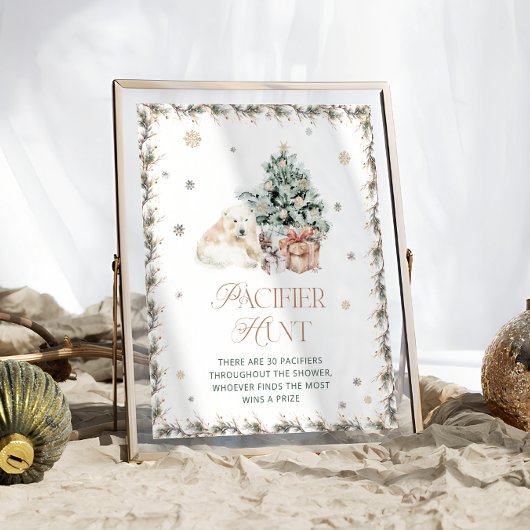 Schattigee Polar Beer Baby shower Pacifier Hunt Ga Poster