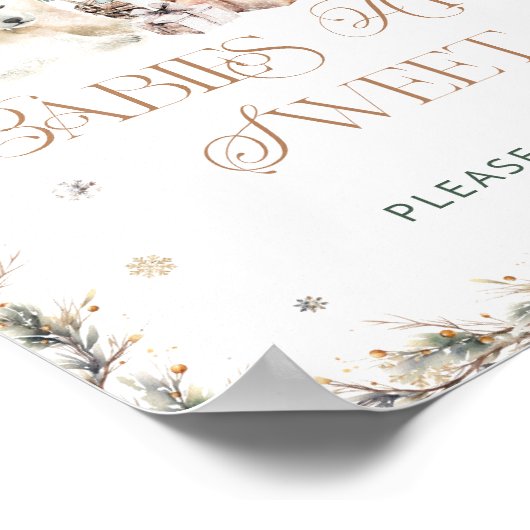 Schattigee Polar Beer Baby's zijn Sweet Take a Tre Poster (Hoek)