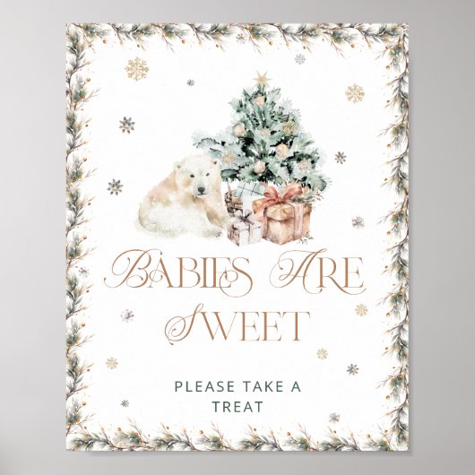 Schattigee Polar Beer Baby's zijn Sweet Take a Tre Poster (Voorkant)