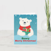 Schattigee Polar Beer Cadeaus & Speelse Boodschap  Feestdagen Kaart (Voorkant)