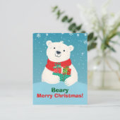 Schattigee Polar Beer Cadeaus & Speelse Boodschap  Feestdagenkaart (Staand voorkant)