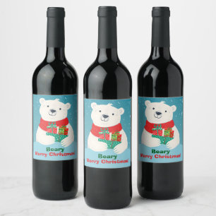 Schattigee Polar Beer Cadeaus & Speelse Boodschap Wijn Etiket