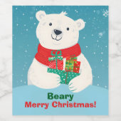 Schattigee Polar Beer Cadeaus & Speelse Boodschap  Wijn Etiket (Enkel label)