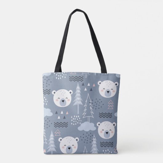Schattigee Polar Beer Canvas tas - Winter Forest e (Achterkant)