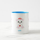 Schattigee Polar Beer Cartoon Tweekleurige Koffiemok (Center)