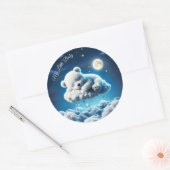 Schattigee Polar beer cub beauty pluizige wolken Ronde Sticker (Envelop)