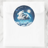 Schattigee Polar beer cub beauty pluizige wolken Ronde Sticker (Tas)