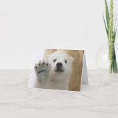 Schattigee Polar Beer Cub Waving Feestdagen Kaart (Voorkant)