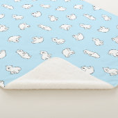 Schattigee Polar Beer Cubs - Icy Blue - Sherpa Deken (3/4)