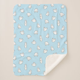 Schattigee Polar Beer Cubs - Icy Blue - Sherpa Deken