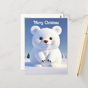 Schattigee Polar Beer Kerst Feestelijke Vakantie Briefkaart