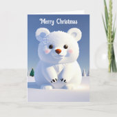 Schattigee Polar Beer Kerst Feestelijke Vakantie Kaart (Voorkant)