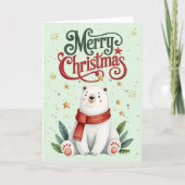 Schattigee Polar Beer kerst Kaart (Voorkant)