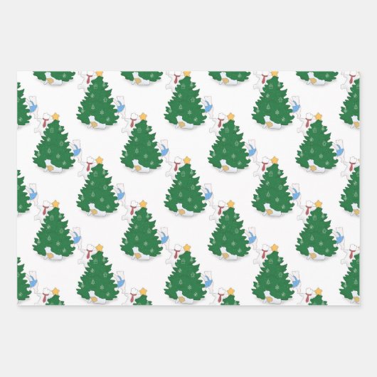 Schattigee Polar Beer kerstboom Inpakpapier Vel (Voorkant)