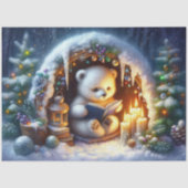 Schattigee Polar Beer lezen door kaarslicht ontkop Tissuepapier (Voorkant)