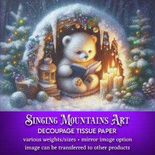 Schattigee Polar Beer lezen door kaarslicht ontkop Tissuepapier