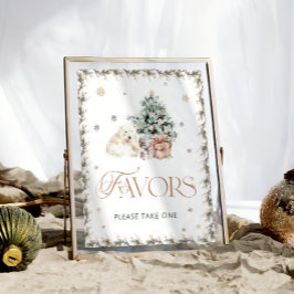 Schattigee Polar Beer Winter Baby shower Favors Poster