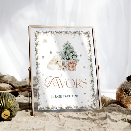 Schattigee Polar Beer Winter Baby shower Favors Poster