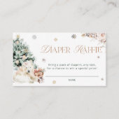 Schattigee Polar Beer Winter Baby shower Luier Raf Informatiekaartje (Voorkant)