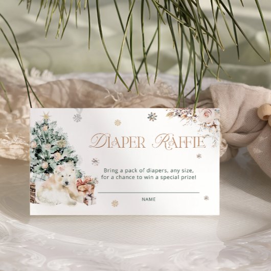 Schattigee Polar Beer Winter Baby shower Luier Raf Informatiekaartje