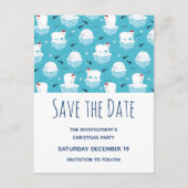 Schattigee Polar beren in Santa Hats Save the Date Uitnodiging Briefkaart (Voorkant)