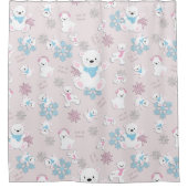 Schattigee Polar Beren laat het sneeuwpatroon afdr Douchegordijn (Voorkant)