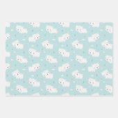 Schattigee Polar Beren met bergen, manen en bomen Inpakpapier Vel (Voorkant)