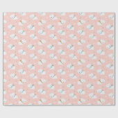 Schattigee Polar Beren met sjaals op lichtroze Cadeaupapier (Vlak)