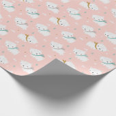 Schattigee Polar Beren met sjaals op lichtroze Cadeaupapier (Hoek)