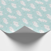 Schattigee Polar Beren op lichtblauw Cadeaupapier (Hoek)