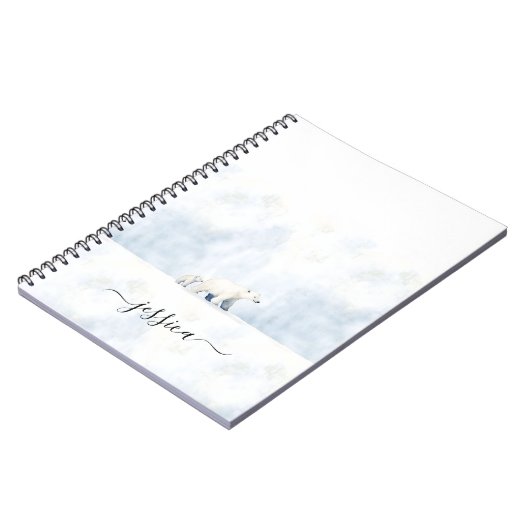 Schattigee Polar beren scriptnaam Notitieboek (Linkerzijde)