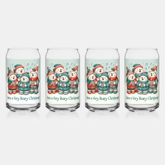 Schattigee Polar Beren Sing Have a Very Beary Chri Blikvorm Glas (Achterkant)