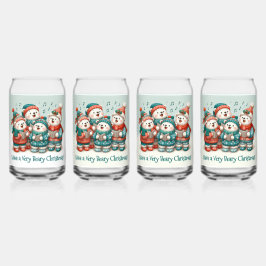 Schattigee Polar Beren Sing Have a Very Beary Chri Blikvorm Glas