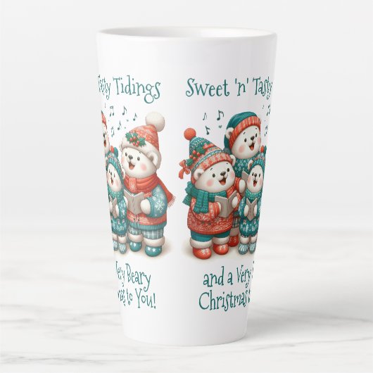 Schattigee Polar Beren Sing Have a Very Beary Chri Latte Mok (Voorkant)