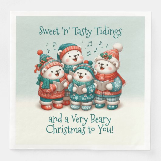 Schattigee Polar Beren Sing Have a Very Beary Chri Servet (Voorkant)