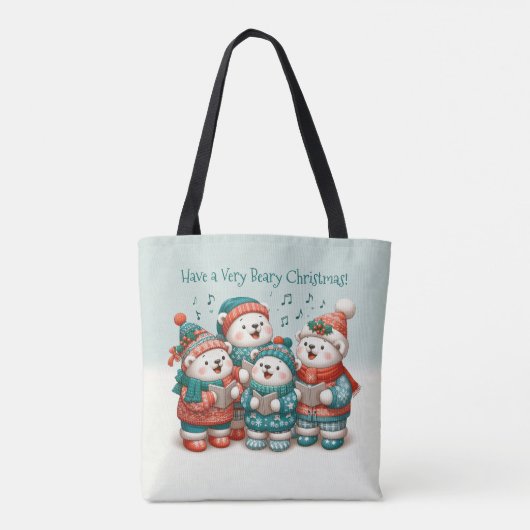 Schattigee Polar Beren Sing Have a Very Beary Chri Tote Bag (Achterkant)