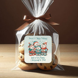 Schattigee Polar Beren Sing Have a Very Beary Chri Vierkante Sticker